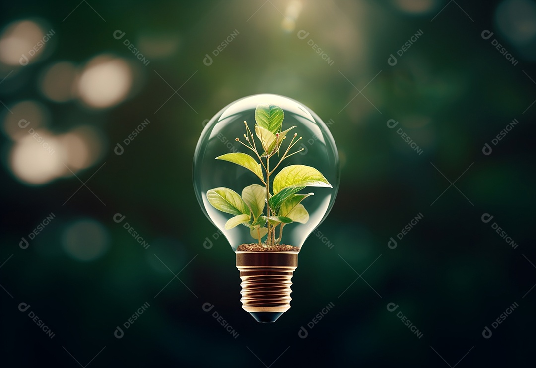 Lâmpada ecológica feita de folhas frescas