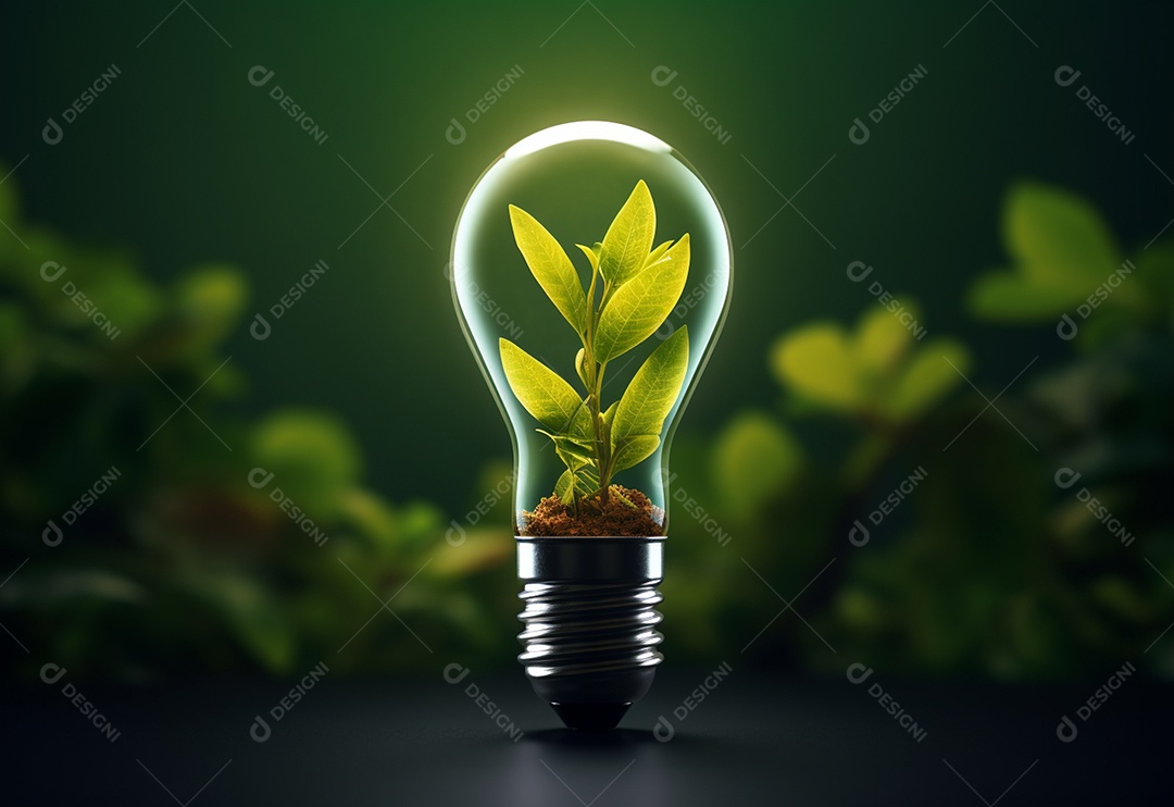 Lâmpada ecológica feita de folhas frescas