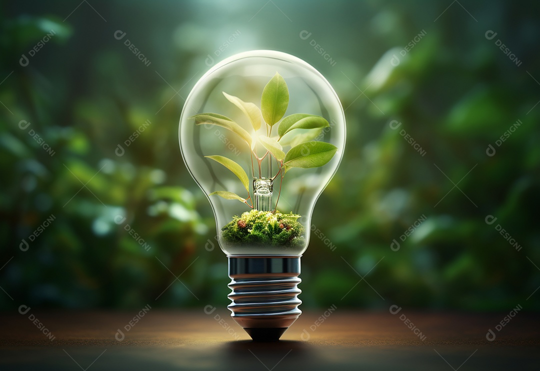 Lâmpada ecológica feita de folhas frescas