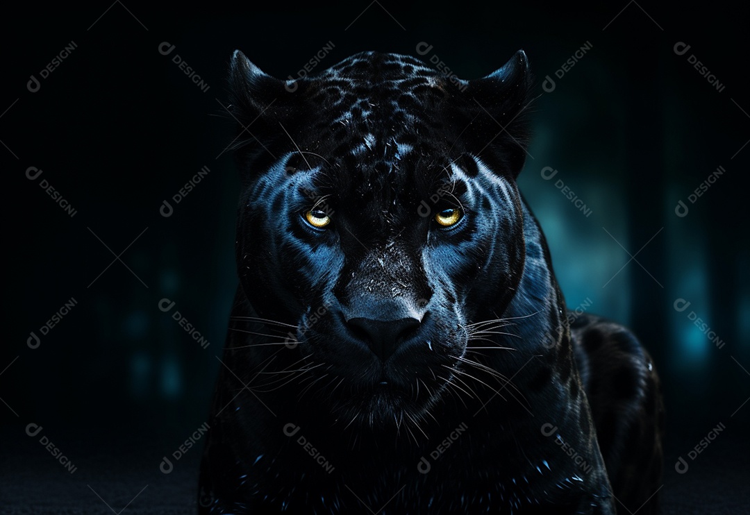 Vista frontal do Pantera em fundo escuro