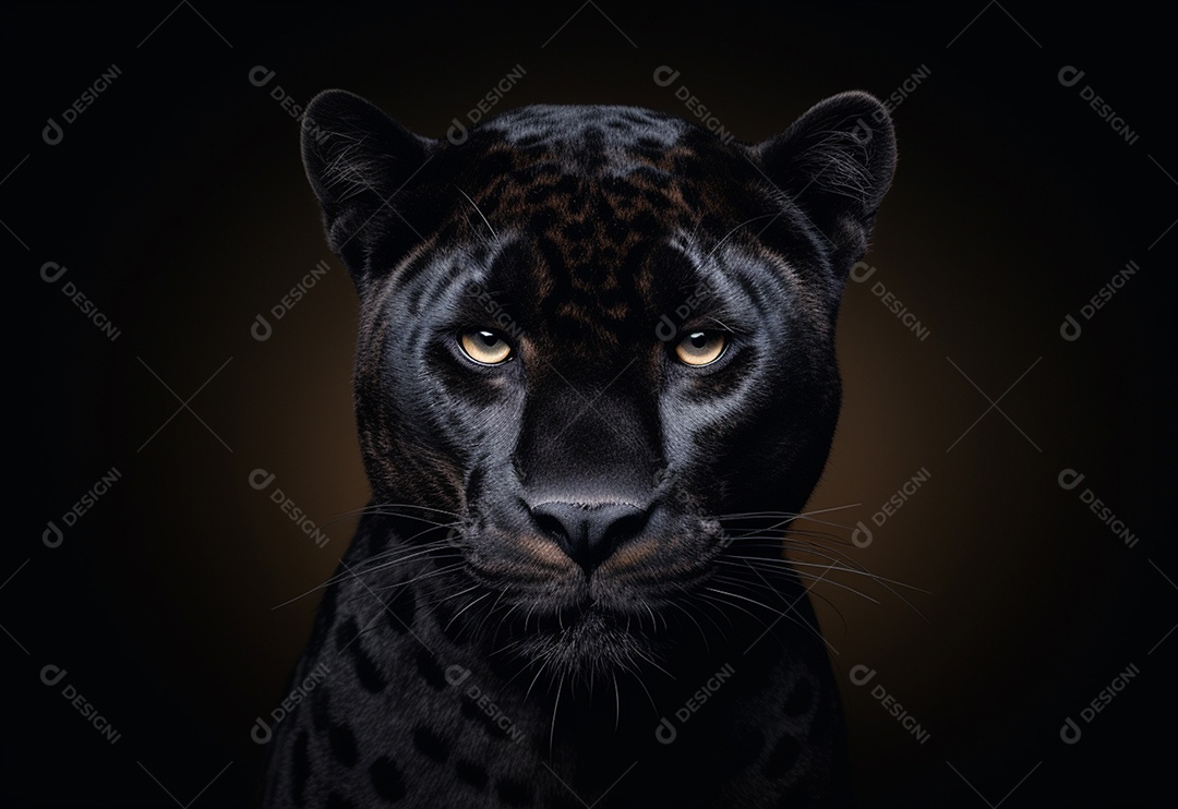 Vista frontal do Pantera em fundo escuro