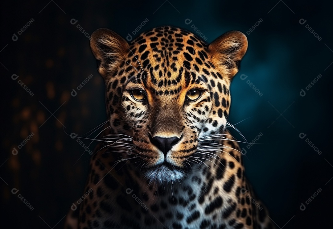Lindo leopardo em fundo isolado