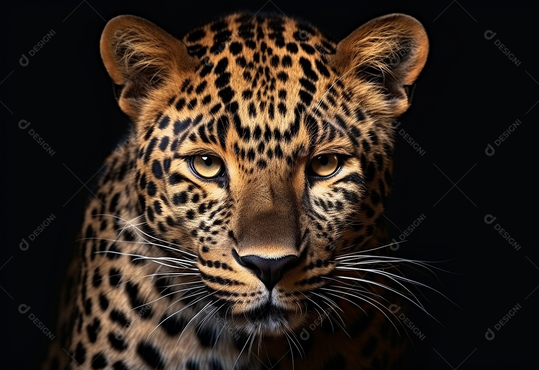 Lindo leopardo em fundo isolado