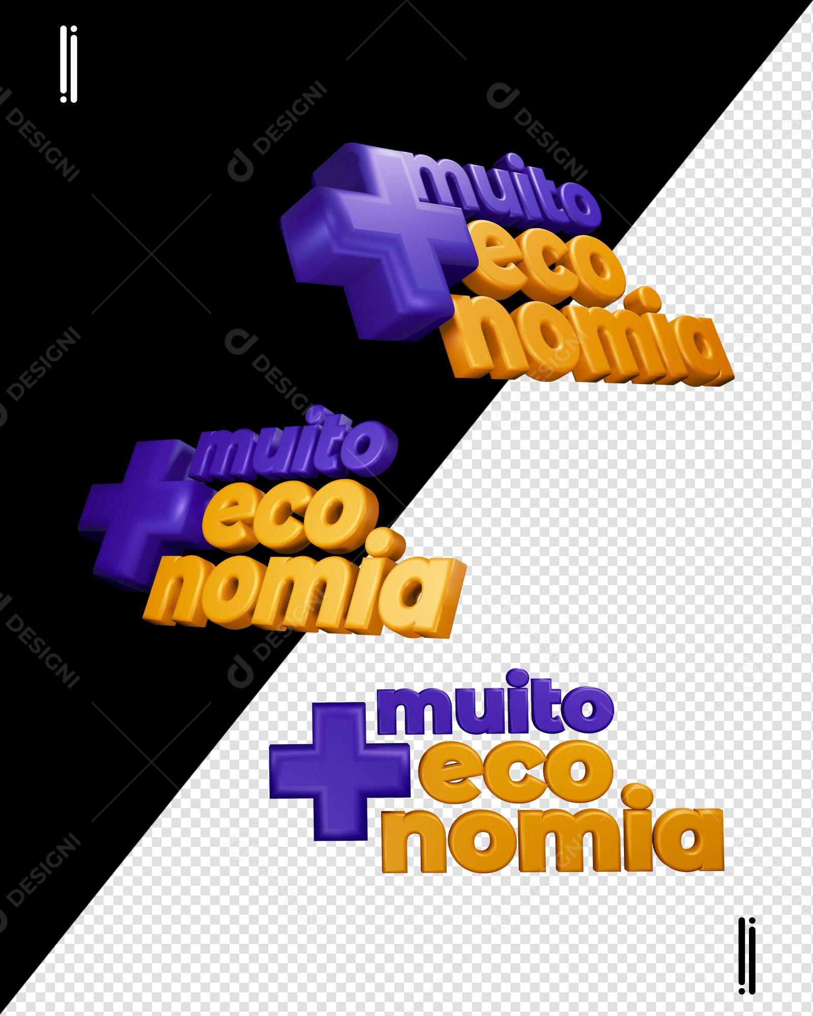 Muito Mais Economia Selo 3D para Composição PSD