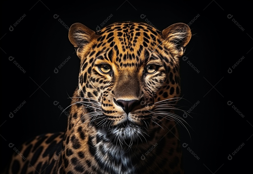 Lindo leopardo em fundo isolado