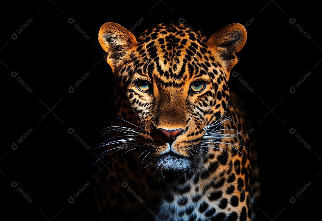 Lindo leopardo em fundo isolado