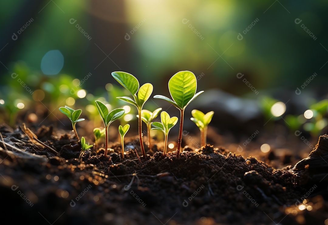 Novo crescimento mudas de plantas crescendo