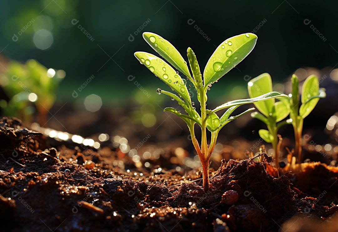 Novo crescimento mudas de plantas crescendo