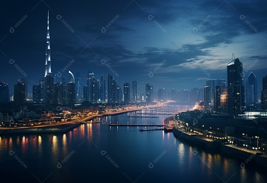 Visão noturna da cidade