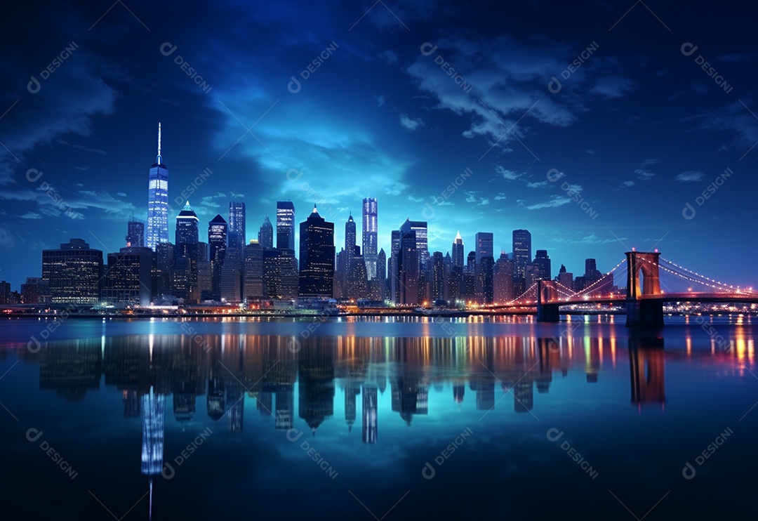 Visão noturna da cidade