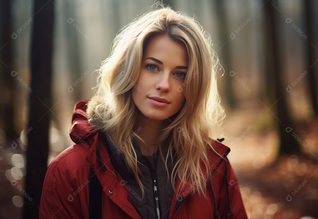 Retrato de uma jovem loira atraente