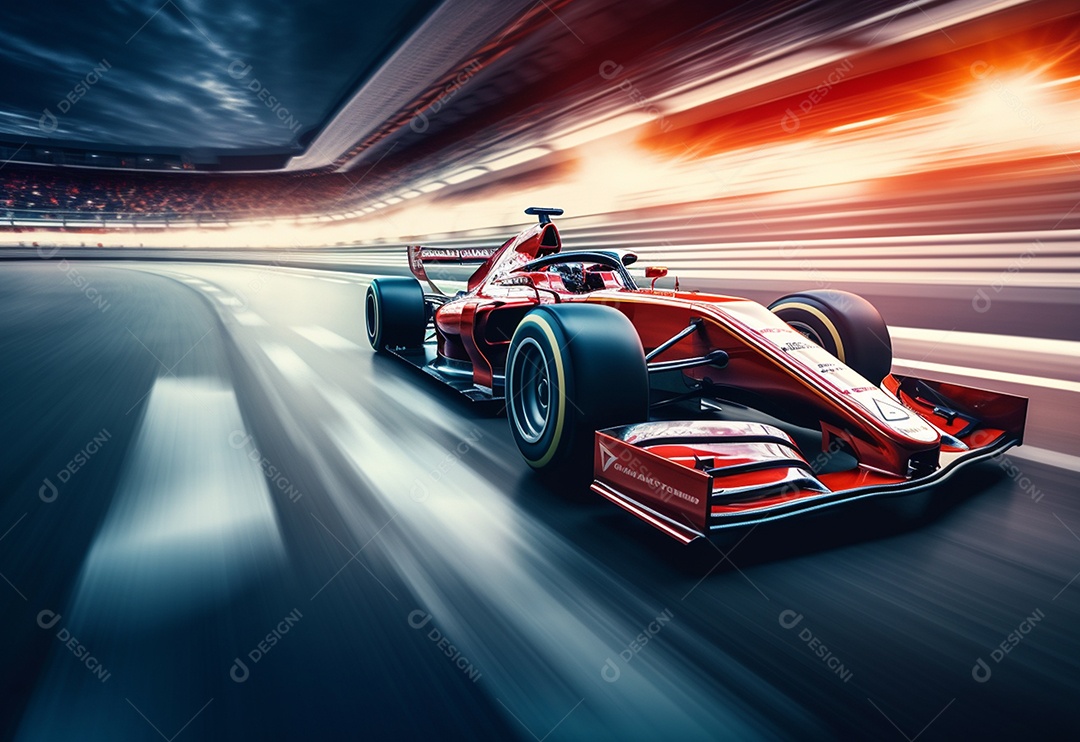 Carro de corrida em alta velocidade