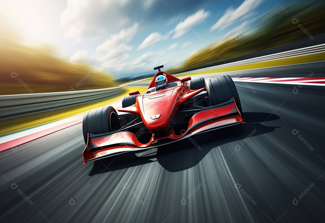 Carro de corrida em alta velocidade