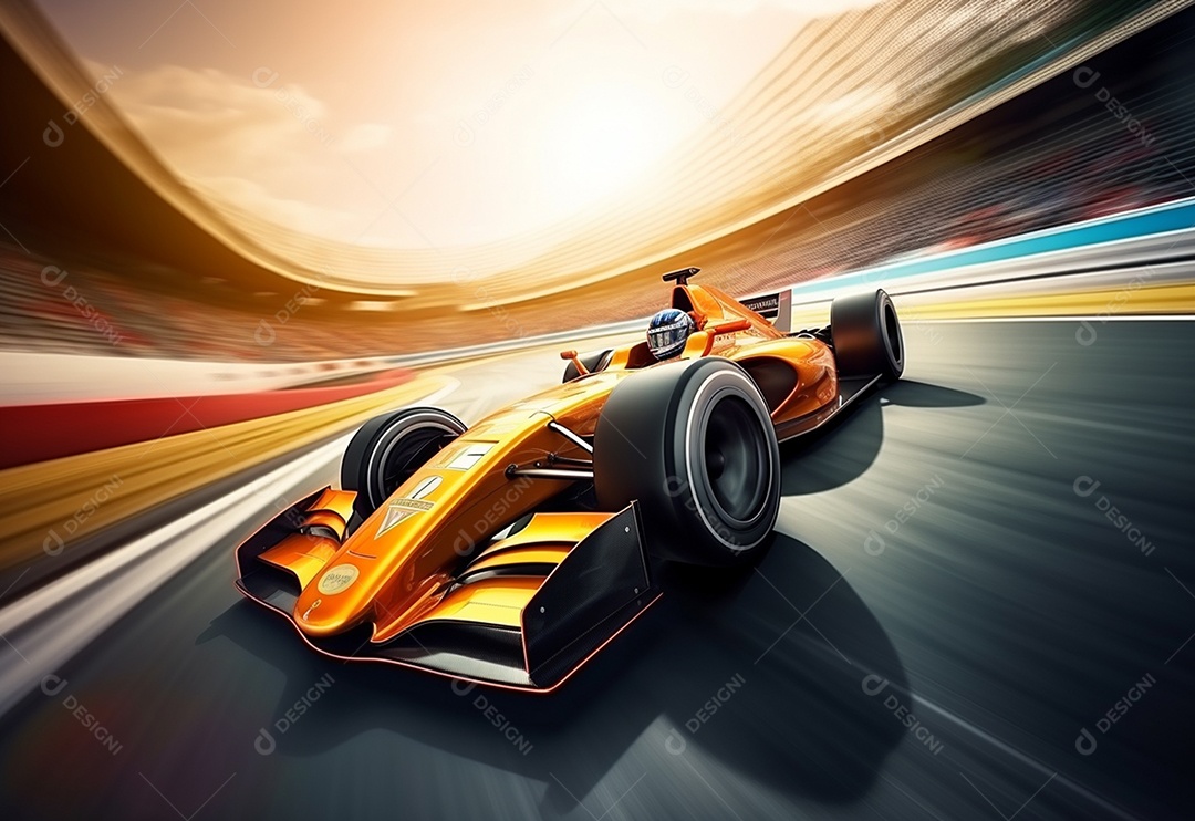 Carro de corrida em alta velocidade
