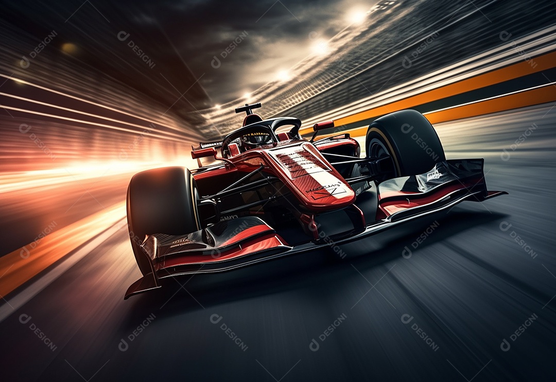 Carro de corrida em alta velocidade
