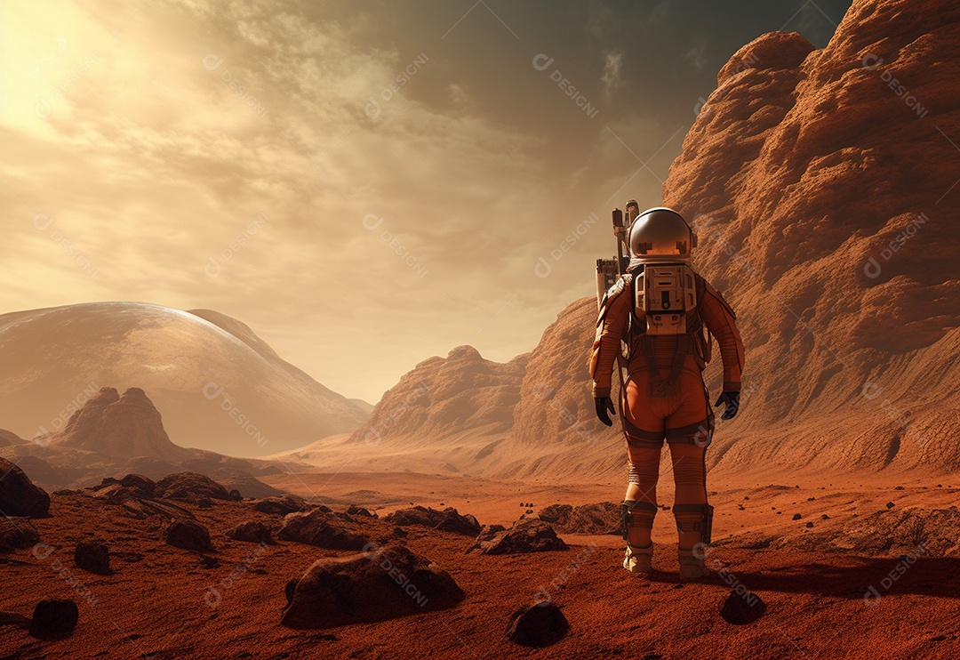 Um astronauta em Marte