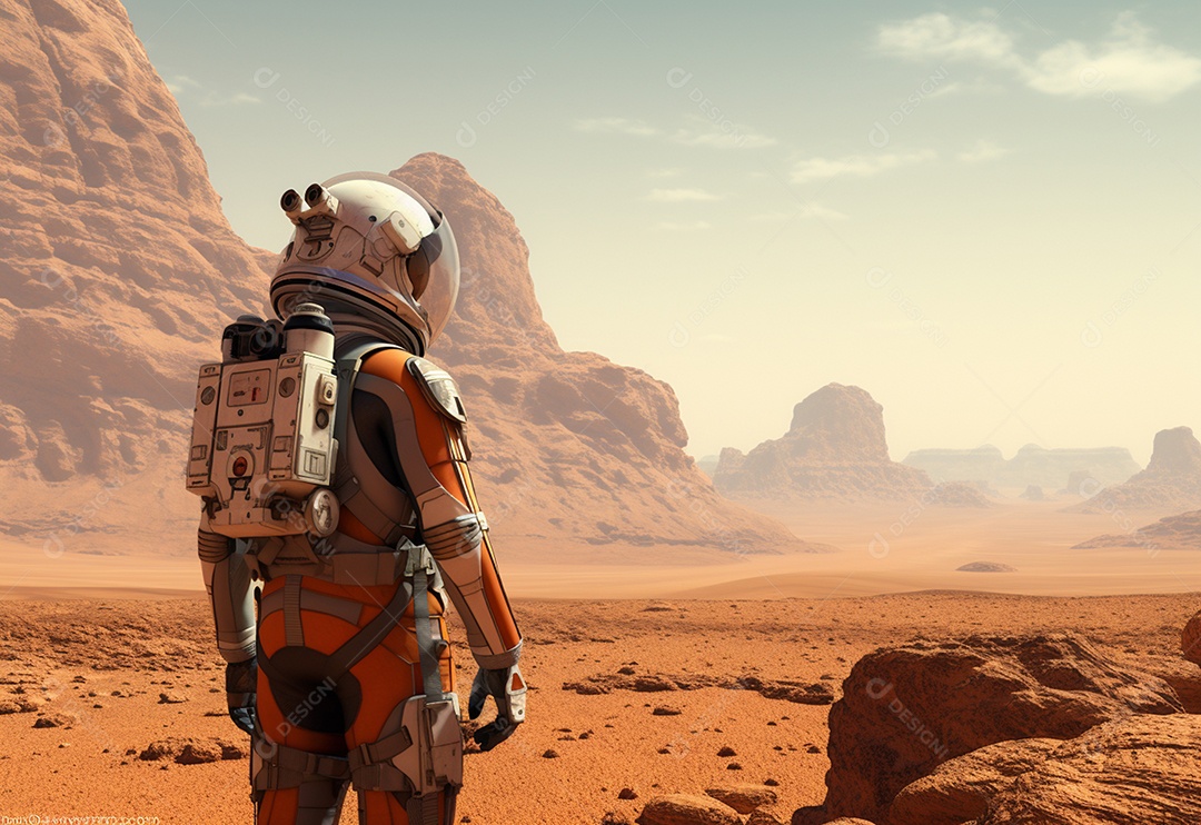 Um astronauta em Marte