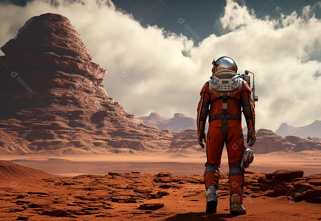Um astronauta em Marte