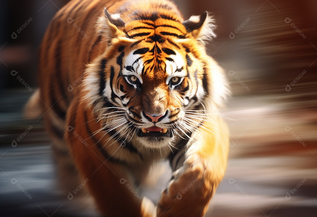 Tigre correndo movimento velocidade