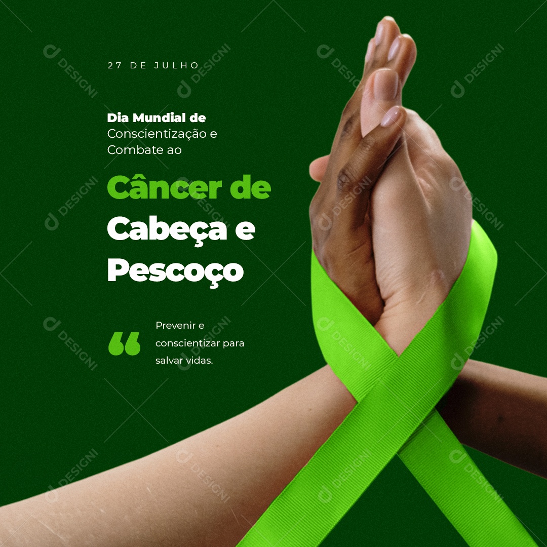 Social Media Dia Mundial de Conscientização e Combate ao Câncer De Cabeça e Pescoço PSD Editável