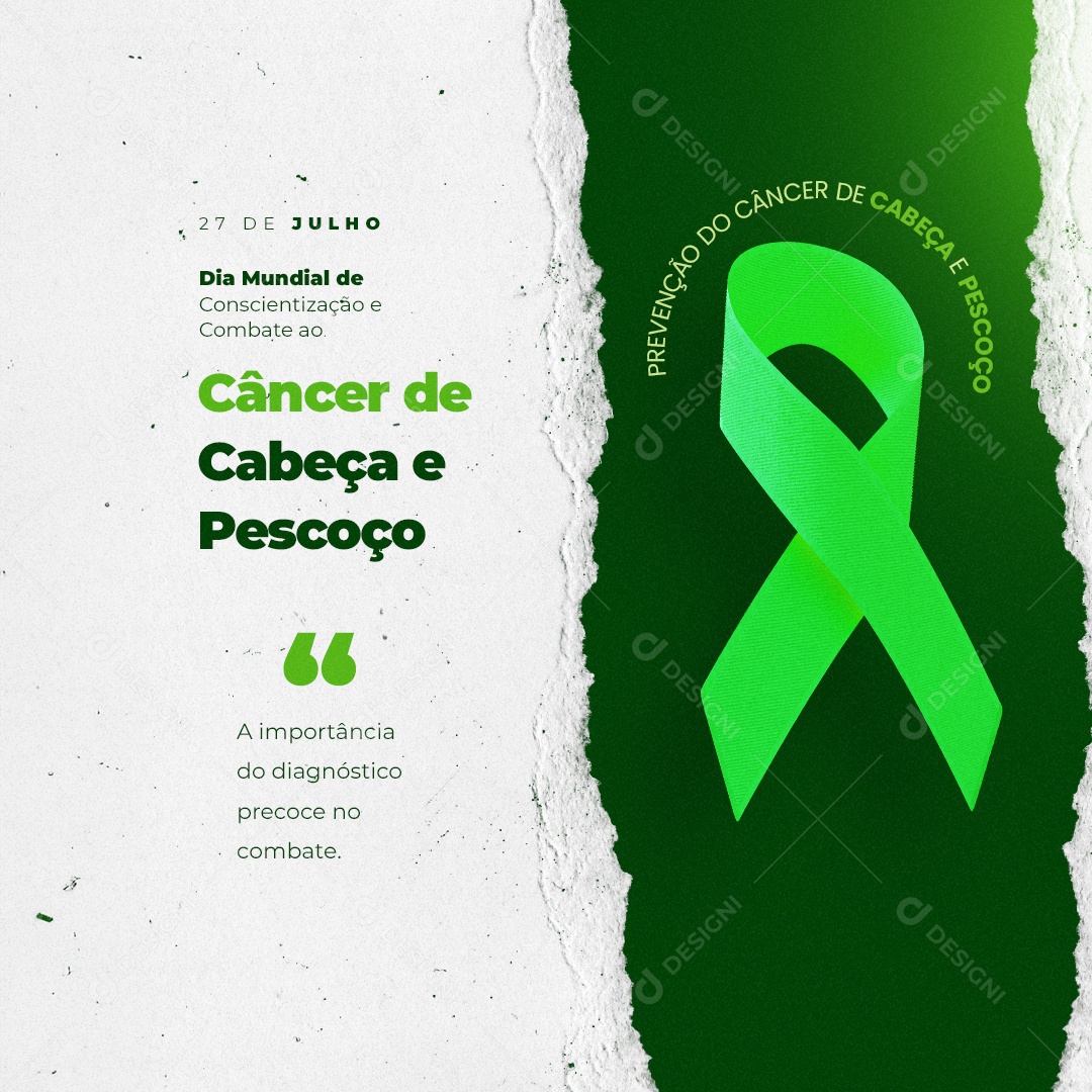 Dia Mundial de Conscientização e Combate ao Câncer De Cabeça e Pescoço Social Media PSD Editável