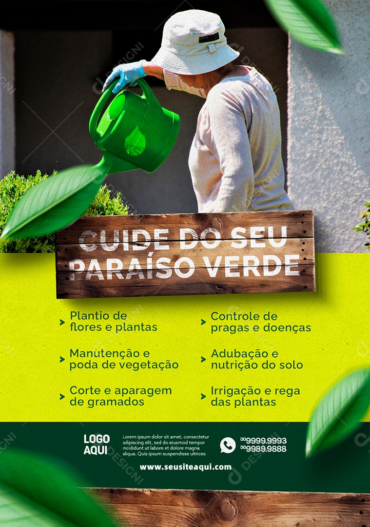 Jardinagem Cuide do Seu Paraíso Verde Social Media PSD Editável