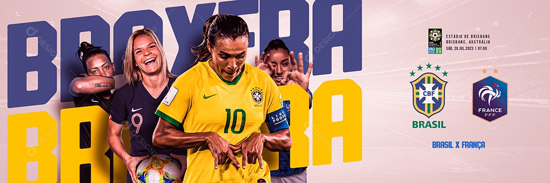 Carrossel Copa Feminina 2023 Brasil x França Social Media PSD Editável
