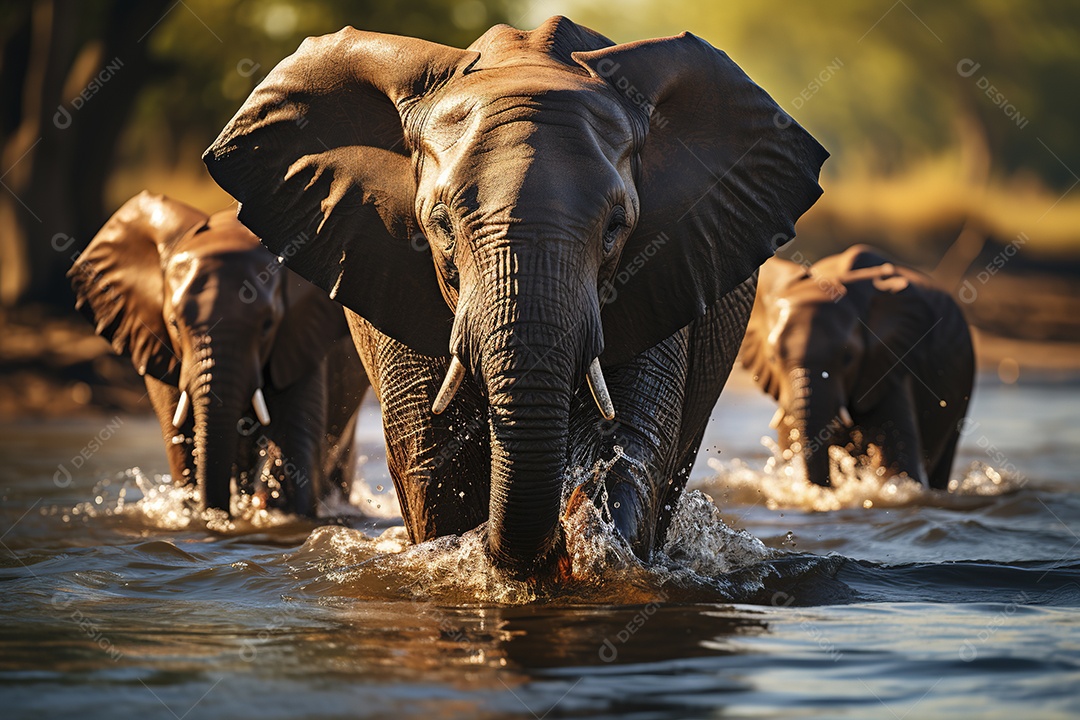 Vida selvagem elefante majestosos em seu habitat natural
