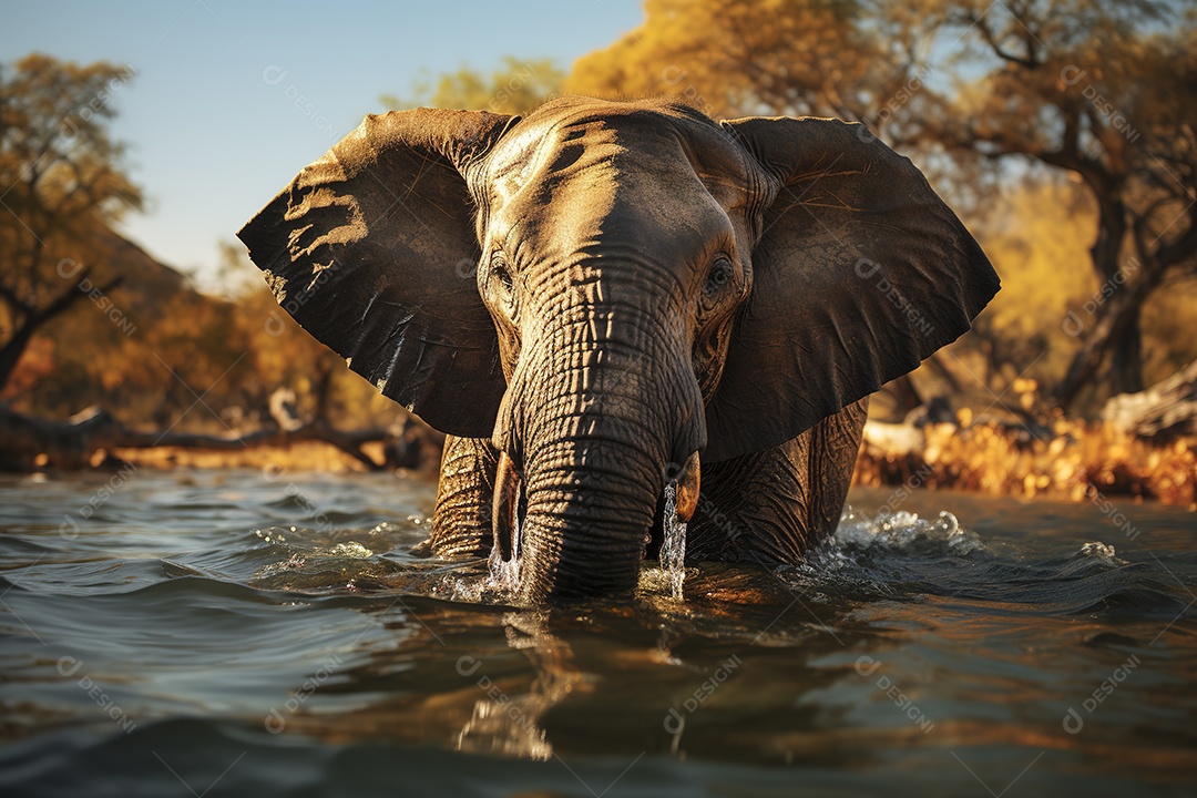 Vida selvagem elefante majestosos em seu habitat natural