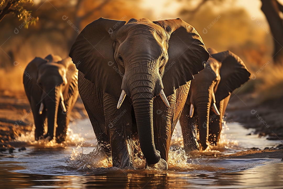 Vida selvagem elefante majestosos em seu habitat natural