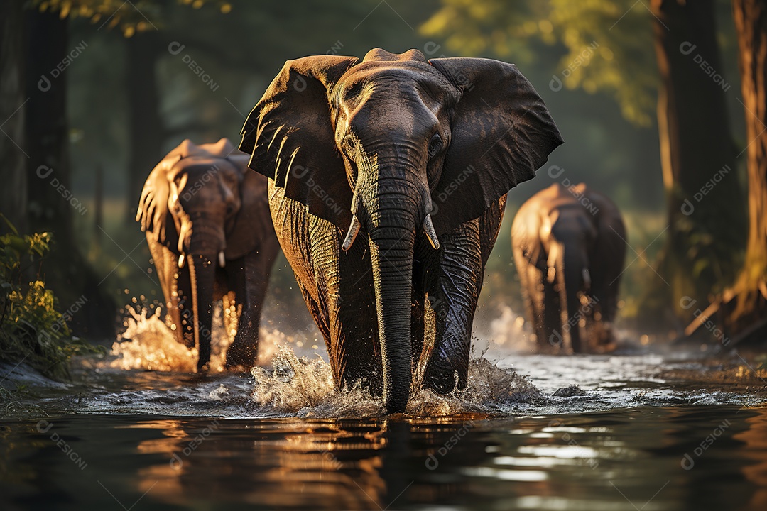 Vida selvagem elefante majestosos em seu habitat natural
