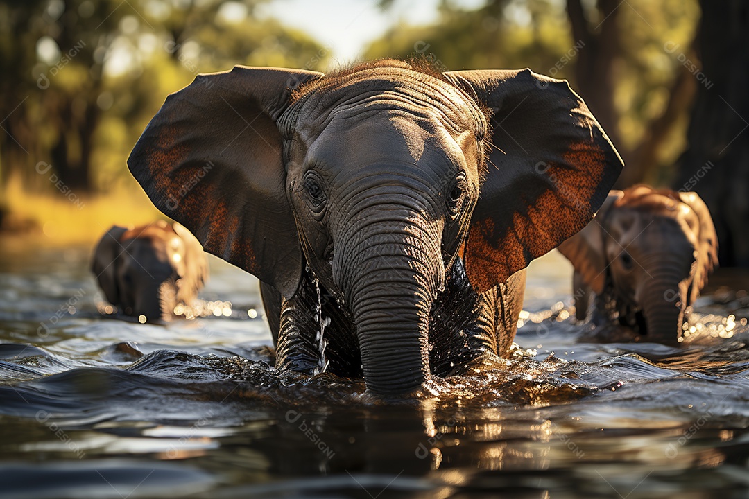Vida selvagem elefante majestosos em seu habitat natural
