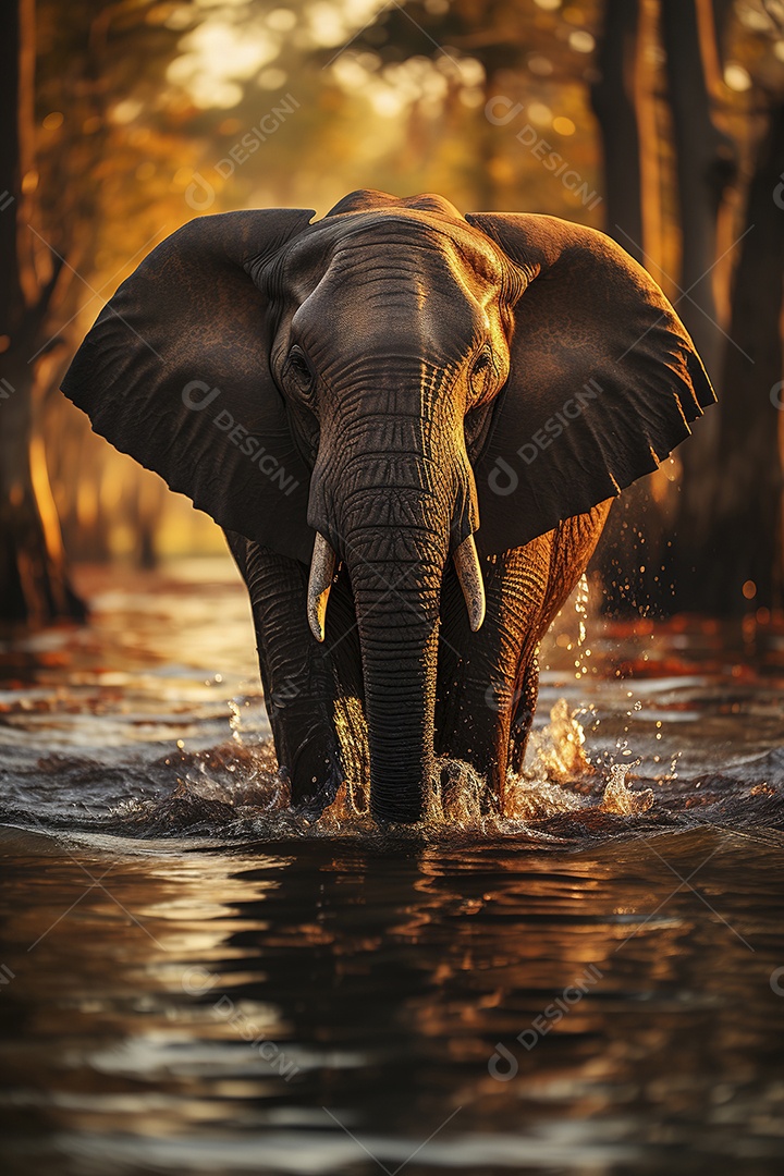 Vida selvagem elefante majestosos em seu habitat natural