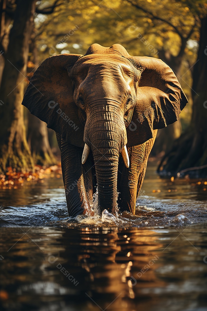 Vida selvagem elefante majestosos em seu habitat natural