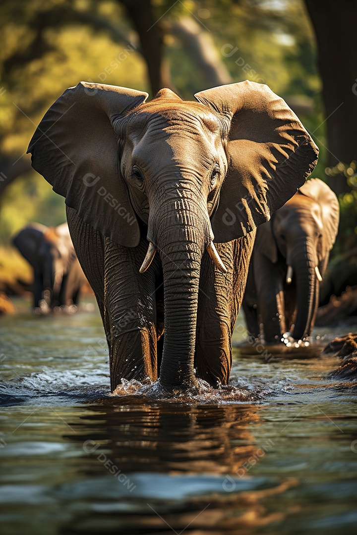 Vida selvagem elefante majestosos em seu habitat natural