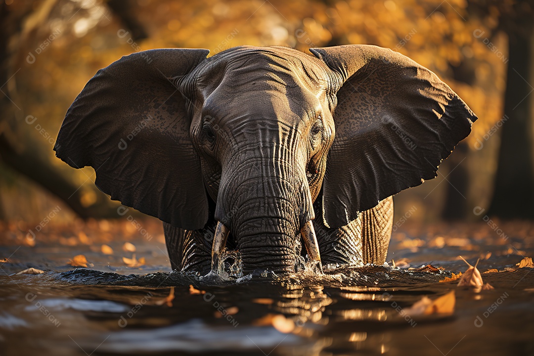 Vida selvagem elefante majestosos em seu habitat natural