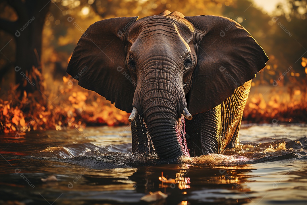 Vida selvagem elefante majestosos em seu habitat natural