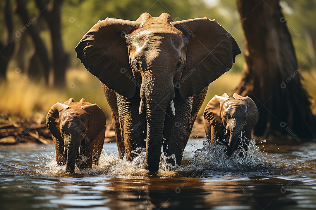 Vida selvagem elefante majestosos em seu habitat natural