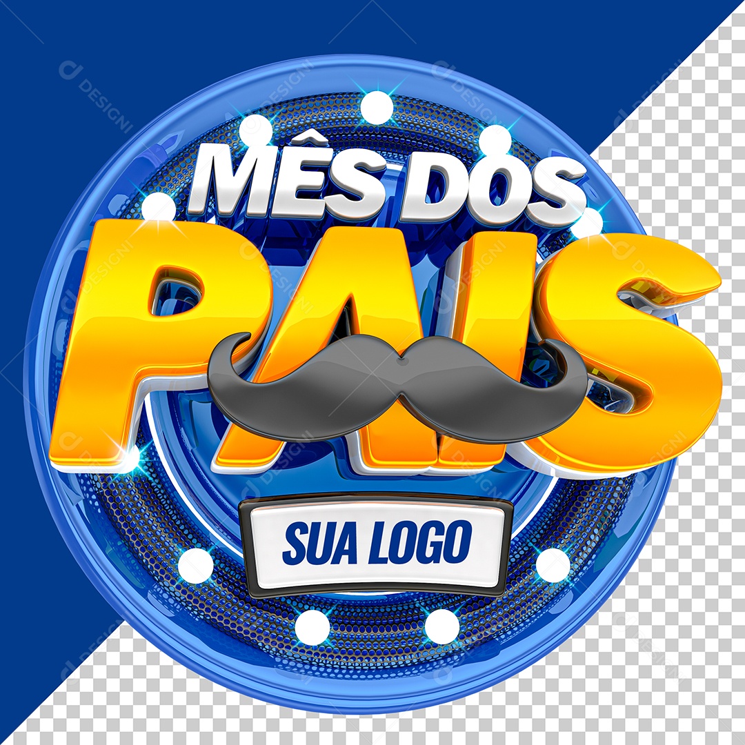 Selo 3D Mês Dos Pais PNG Transparente