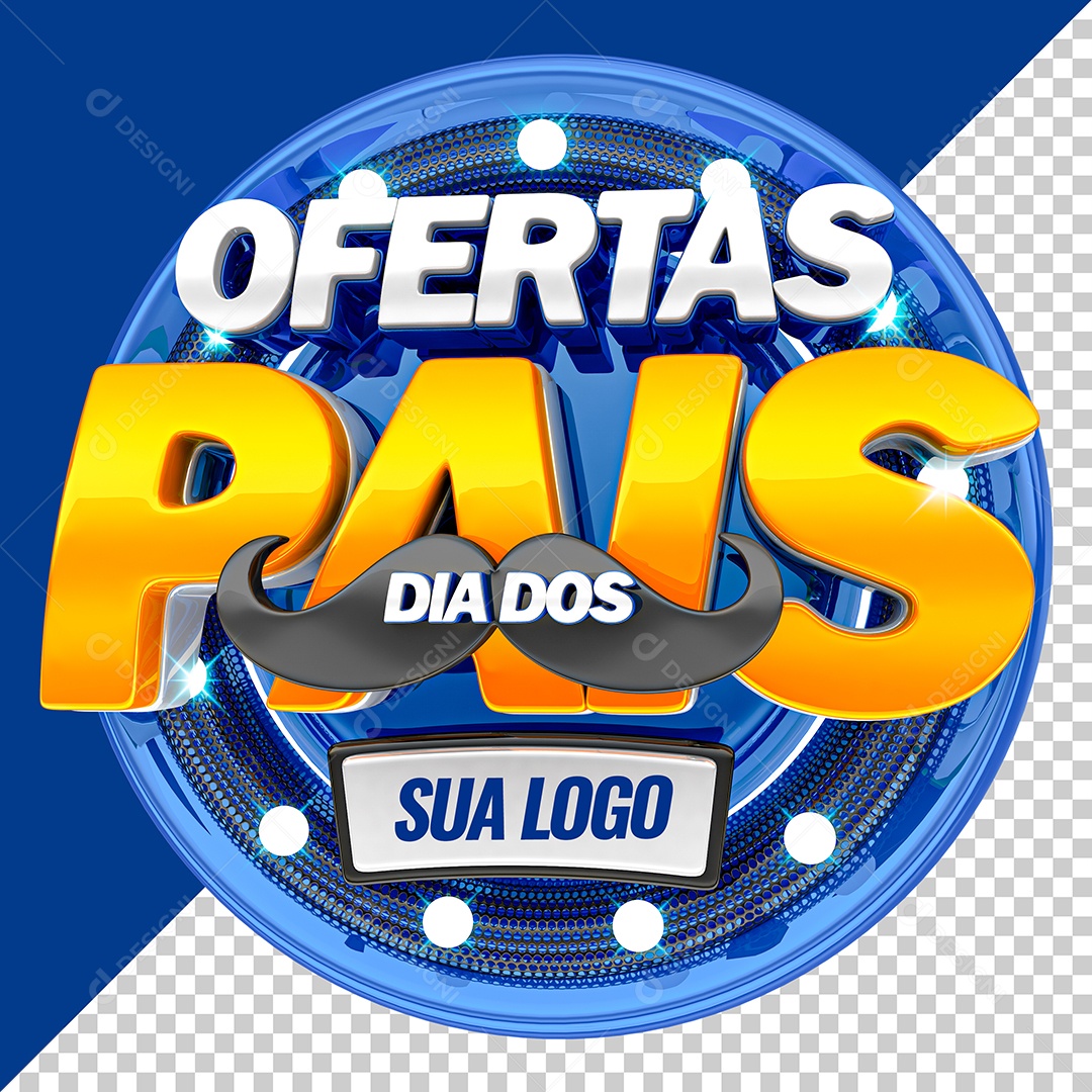 Selo 3D Ofertas Dia Dos Pais PNG Transparente