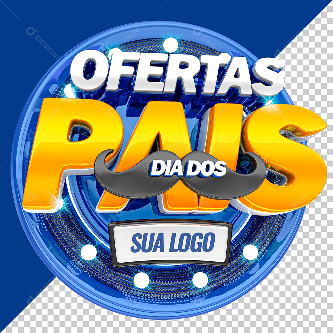 Selo 3D Ofertas Dia Dos Pais PNG Transparente