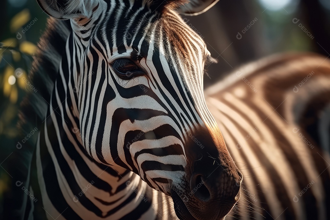 Retrato de um belo búfalo africano em close-up Macro fotografia em fundo escuro