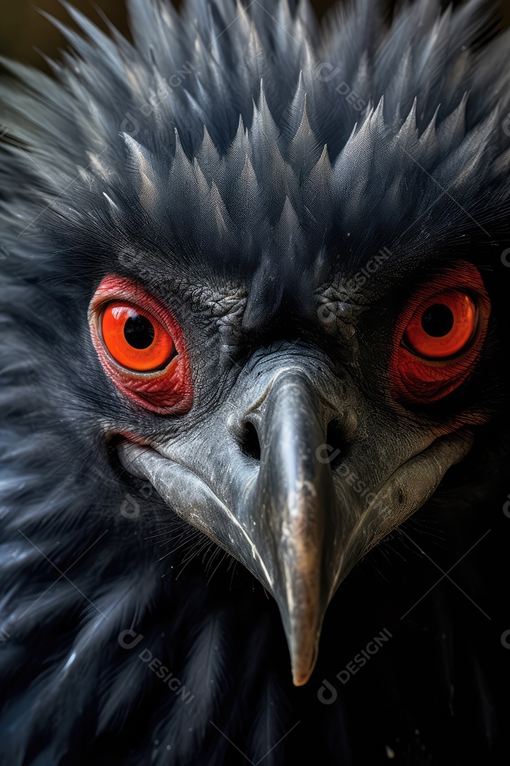 Imagem de um pássaro exótico colorido na fotografia macro close-up.