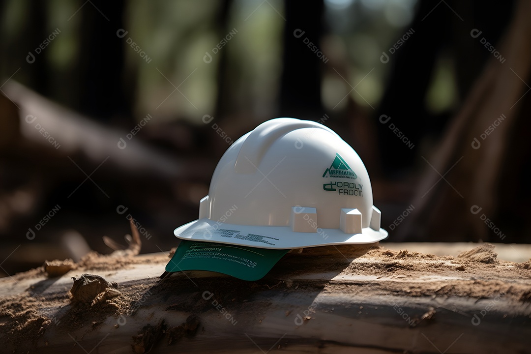 Capacete branco de um engenheiro florestal
