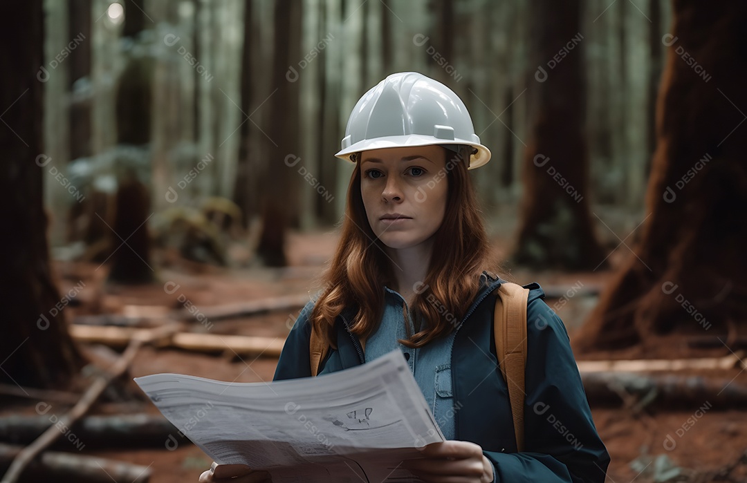 Vista de uma engenheira florestal