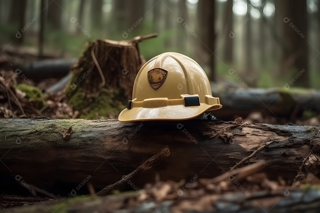 Capacete branco do engenheiro florestal