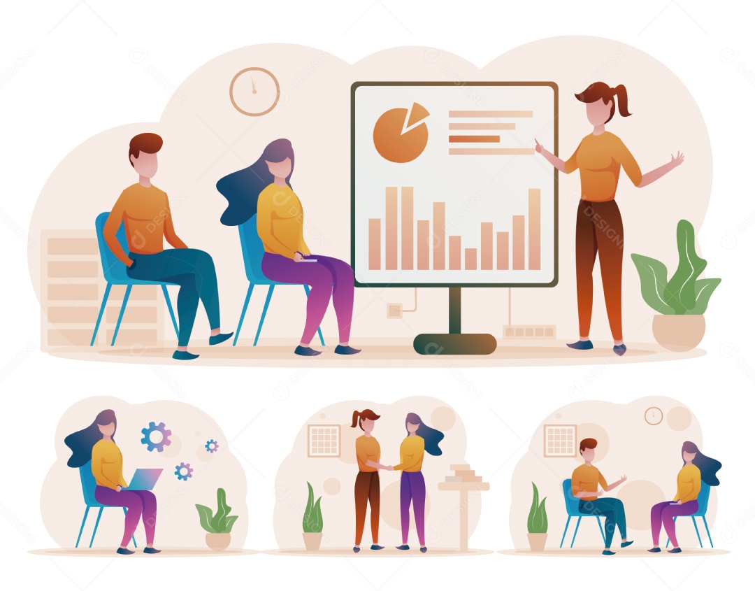 Personagem Apresento Graficos Ilustração Vetor EPS