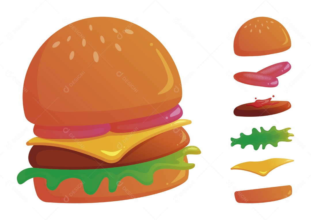 Hamburguer Ilustração Vetor EPS