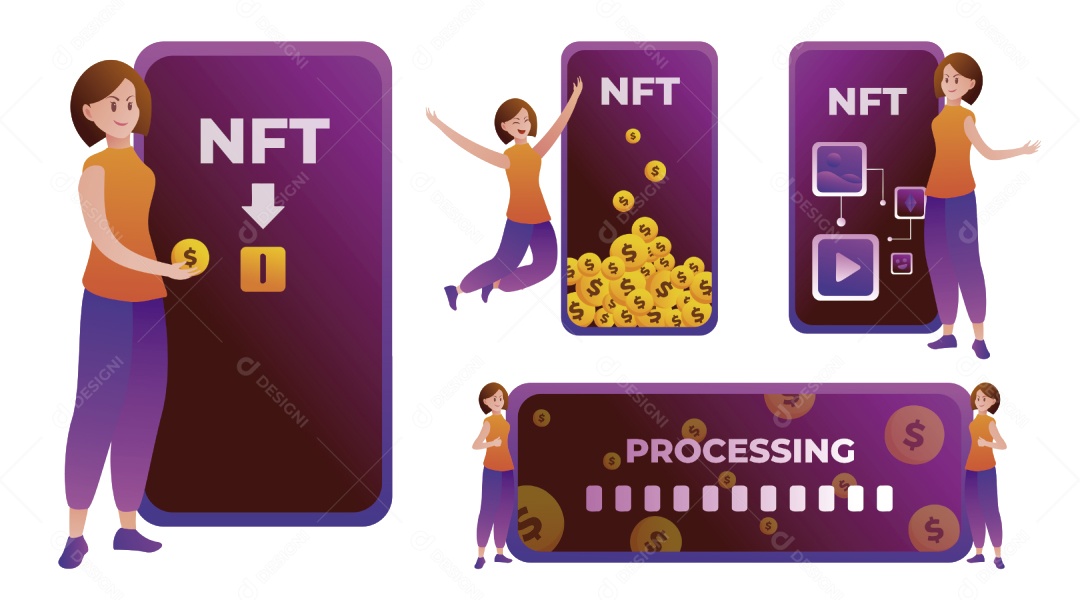 NFT Ilustração Vetor EPS