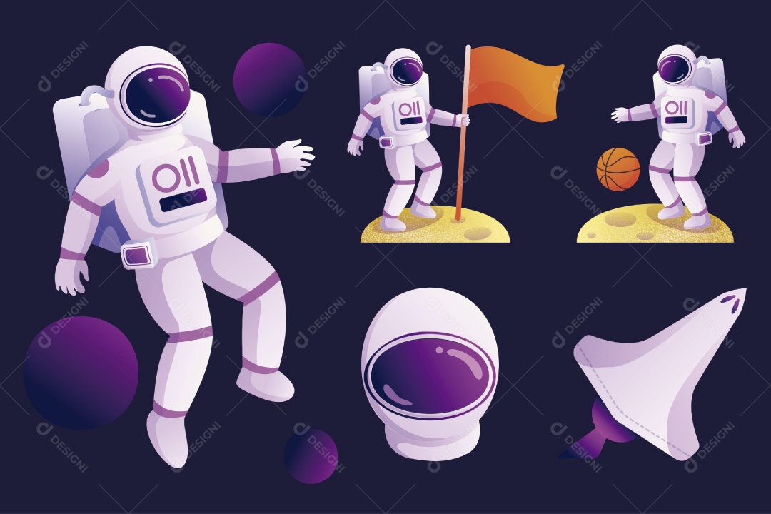 Astronauta Ilustração Vetor EPS
